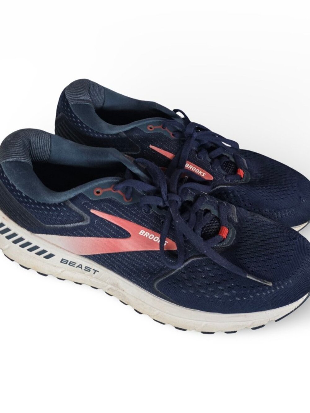 Brooks Beast 20 Men's Running Shoes Size 10 Wide 2E Navy Blue Red 1103272E480